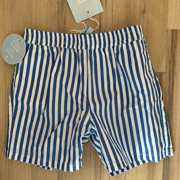 NWT Hill House The Tiny Leo boys swim suit blueberry stripe sz 5/6